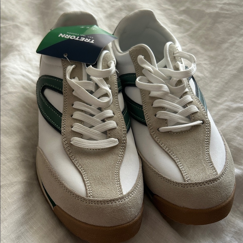 Tretorn Men's White, Green, and Tan Sneakers